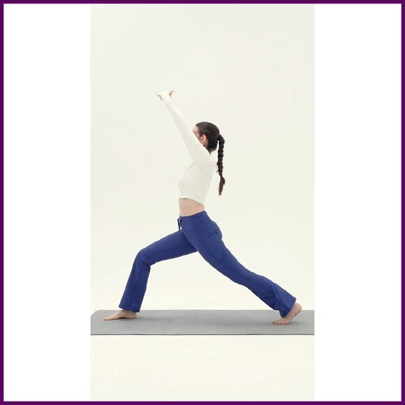 High Waist Flare Leggings with Pockets, V Crossover Yoga Pants for Workout - Picture 8 of 8